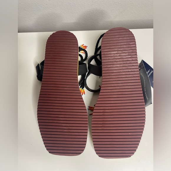 Farm Rio Black Banana Beaded Flat Sandal 9 - Picture 7 of 7